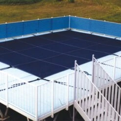 Doheny's 15 Year Mesh On-Ground Safety Cover For 16x24 Ft Rectangular Pool, Blue -Haris Pool Shop 1348 a sq 3