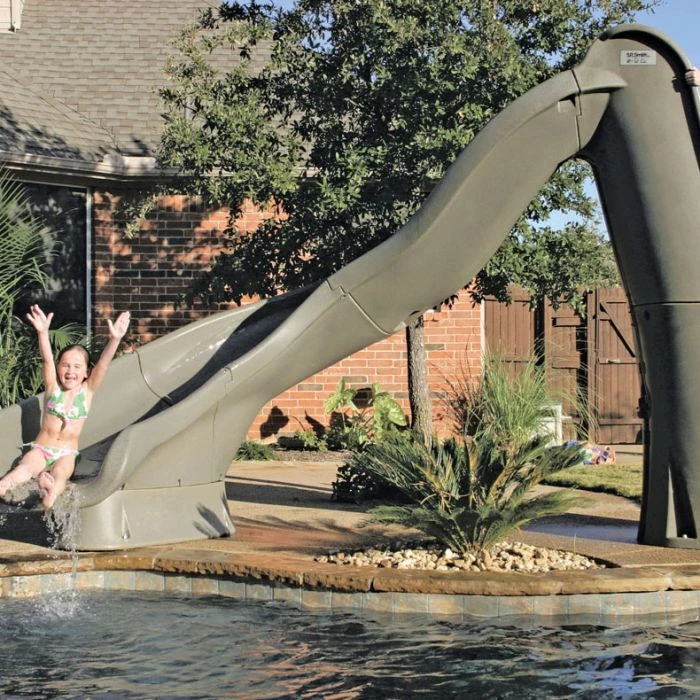 SR Smith Turbo Twister Pool Slide, Right Turn, Gray Granite 2 SR Smith Turbo Twister Pool Slide, Right Turn, Gray Granite - Image 2