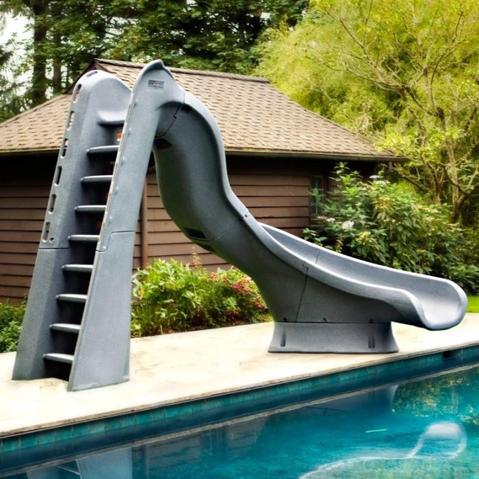 SR Smith Turbo Twister Pool Slide, Right Turn, Gray Granite 1 SR Smith Turbo Twister Pool Slide, Right Turn, Gray Granite