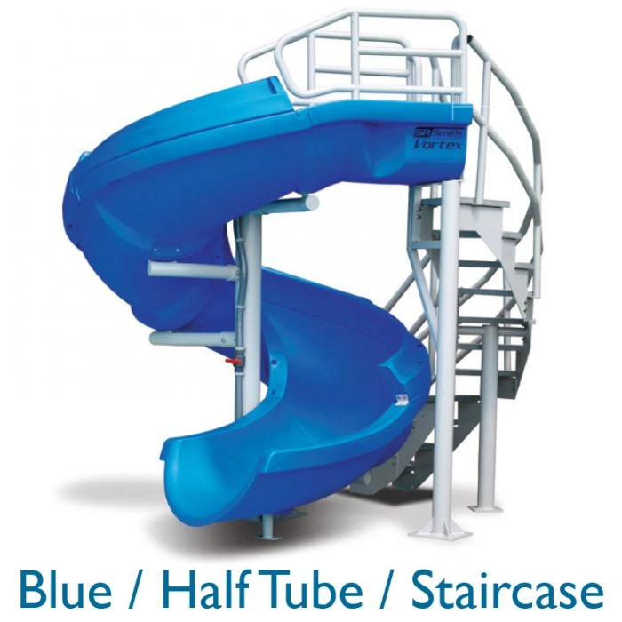 SR Smith Vortex Pool Slide, Half Tube With Ladder, Gray 2 SR Smith Vortex Pool Slide, Half Tube With Ladder, Gray - Image 2