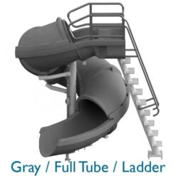 SR Smith Vortex Pool Slide, Half Tube With Ladder, Gray 9 SR Smith Vortex Pool Slide, Half Tube With Ladder, Gray -Haris Pool Shop 5033gray a sq 2