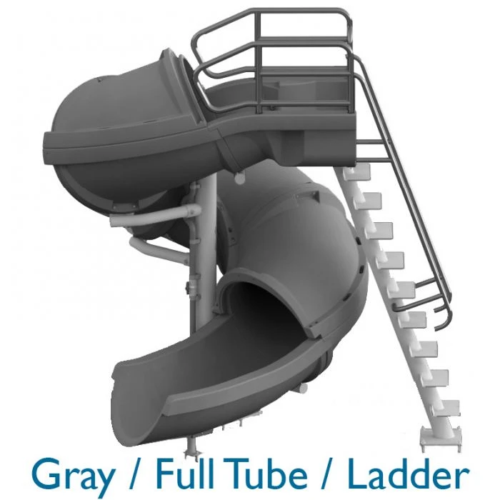 SR Smith Vortex Pool Slide, Half Tube With Ladder, Gray 3 SR Smith Vortex Pool Slide, Half Tube With Ladder, Gray - Image 3